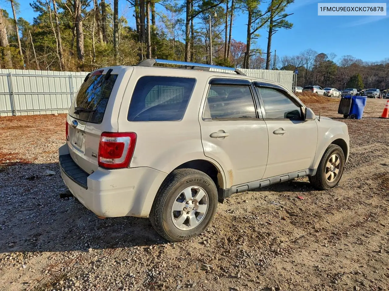 1FMCU9EGXCKC76878 2012 Ford Escape Limited