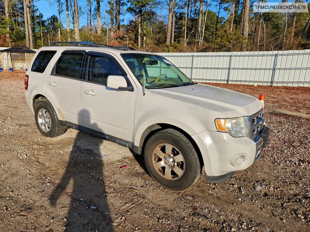 1FMCU9EGXCKC76878 2012 Ford Escape Limited