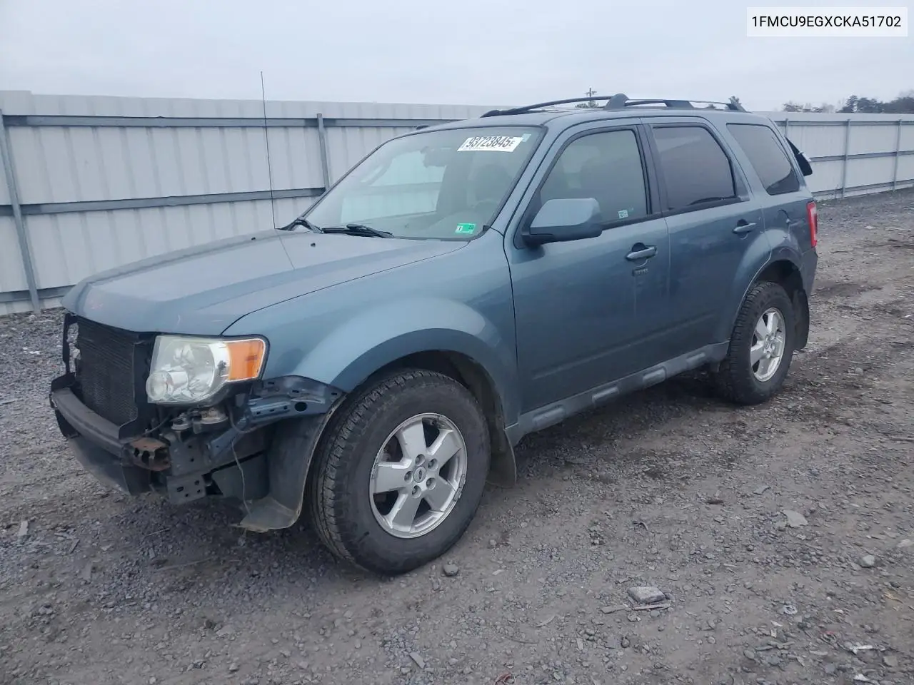 1FMCU9EGXCKA51702 2012 Ford Escape Limited