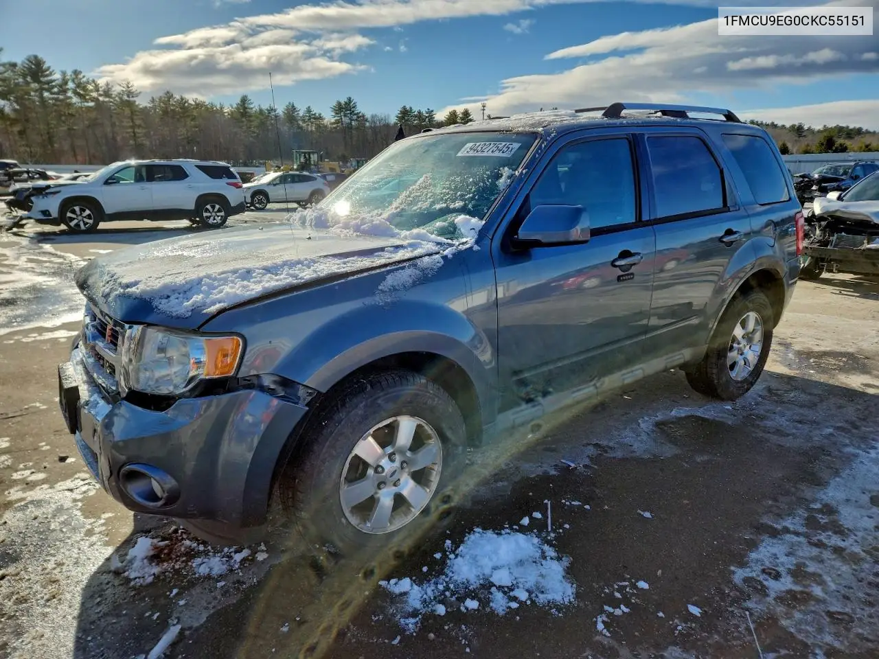 1FMCU9EG0CKC55151 2012 Ford Escape Limited
