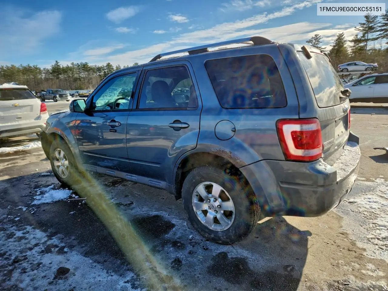 1FMCU9EG0CKC55151 2012 Ford Escape Limited