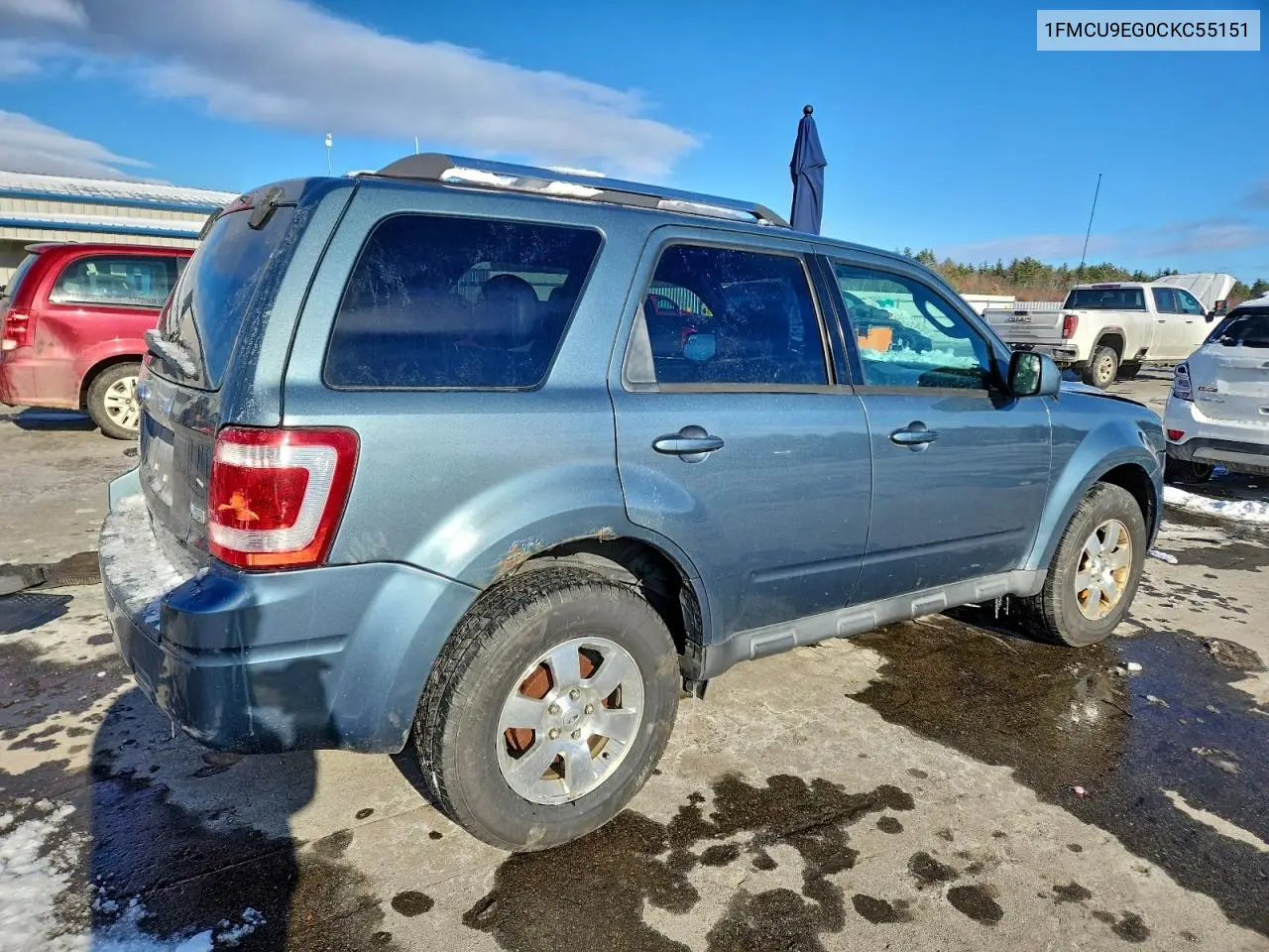 1FMCU9EG0CKC55151 2012 Ford Escape Limited