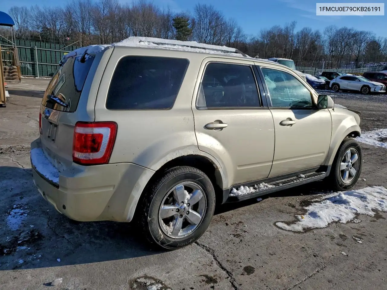1FMCU0E79CKB26191 2012 Ford Escape Limited