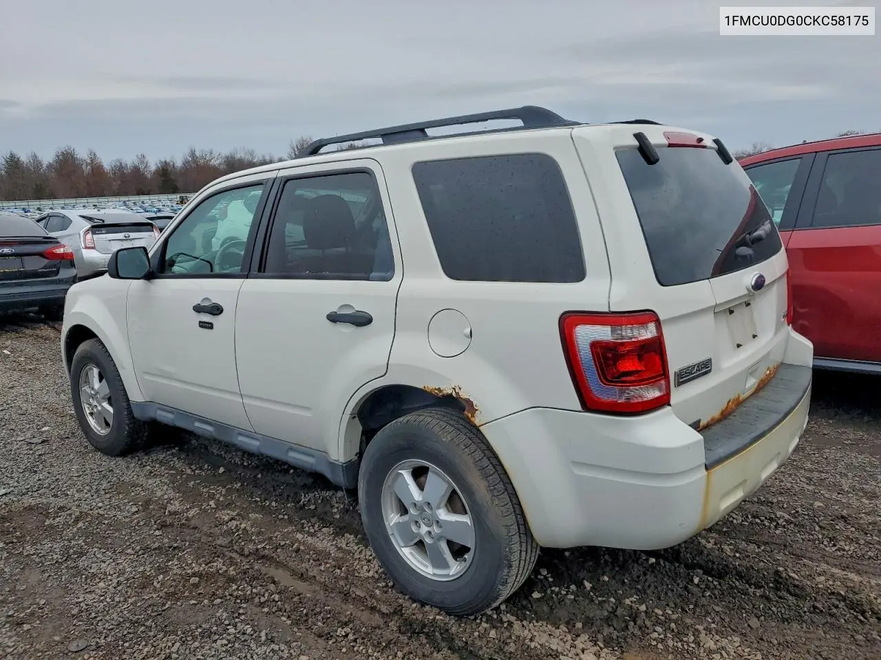 1FMCU0DG0CKC58175 2012 Ford Escape Xlt