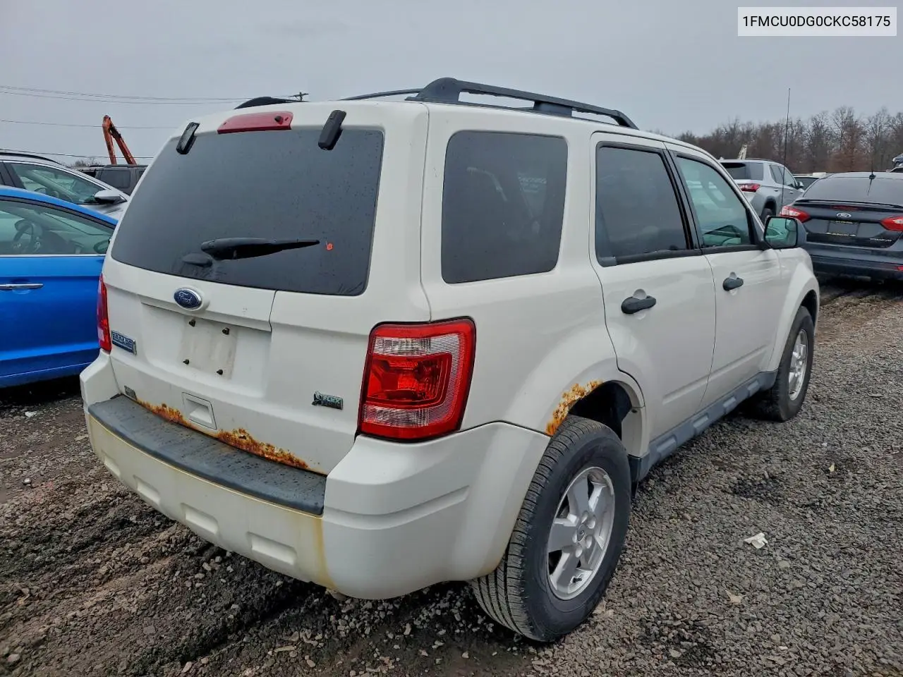 1FMCU0DG0CKC58175 2012 Ford Escape Xlt