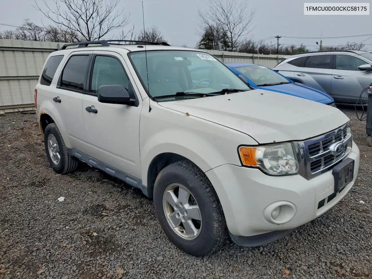 1FMCU0DG0CKC58175 2012 Ford Escape Xlt