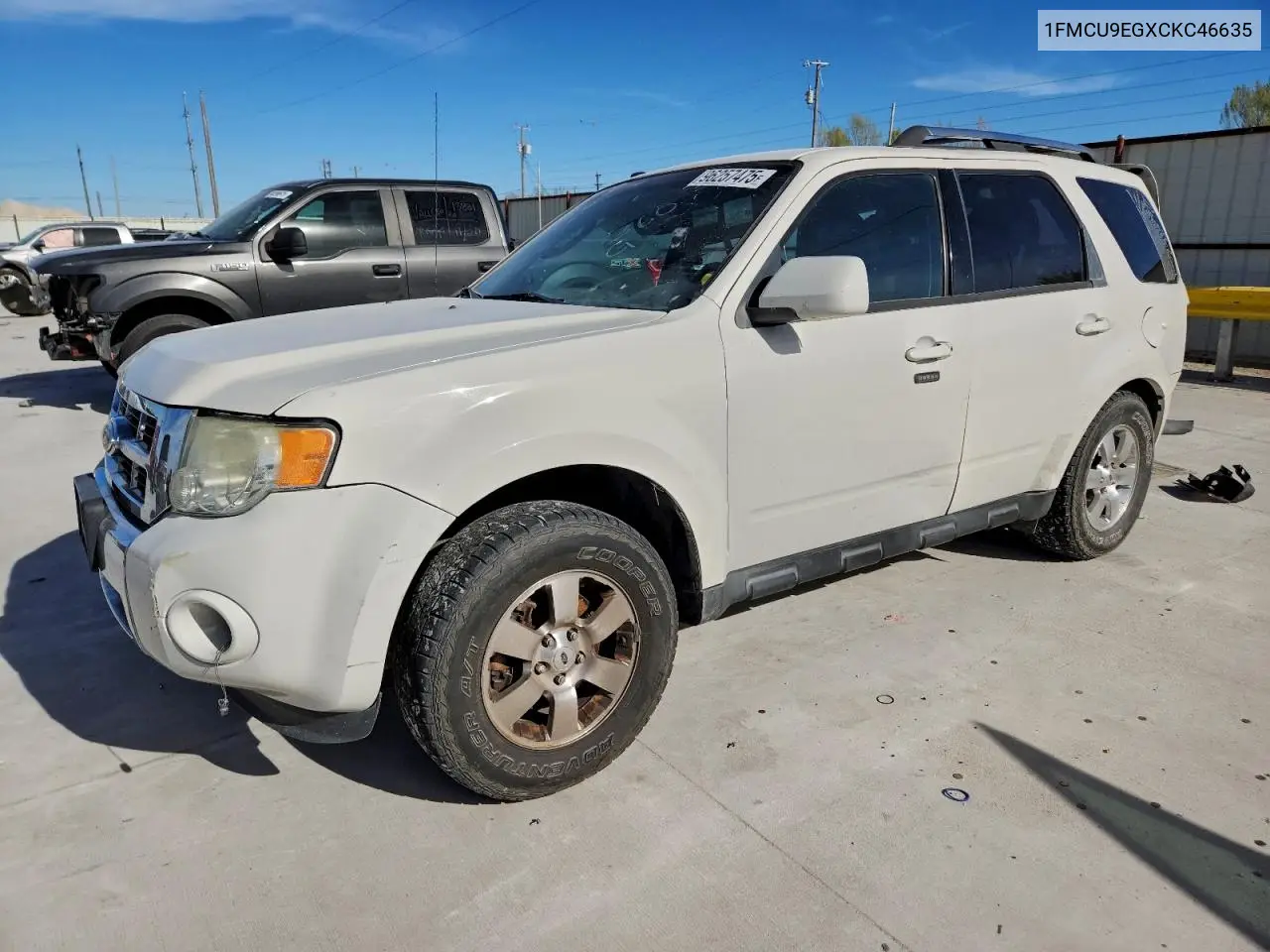 1FMCU9EGXCKC46635 2012 Ford Escape Limited