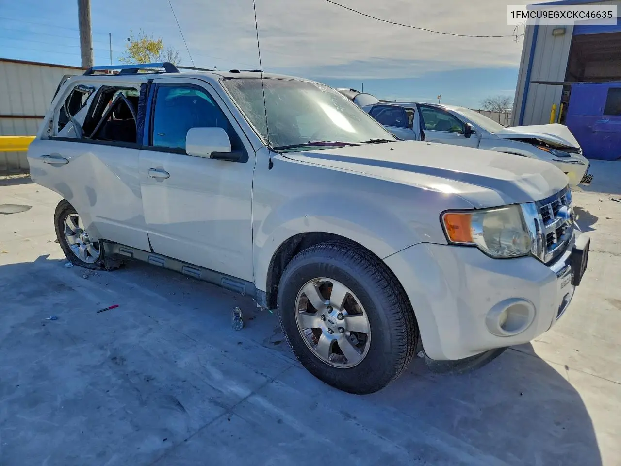 1FMCU9EGXCKC46635 2012 Ford Escape Limited