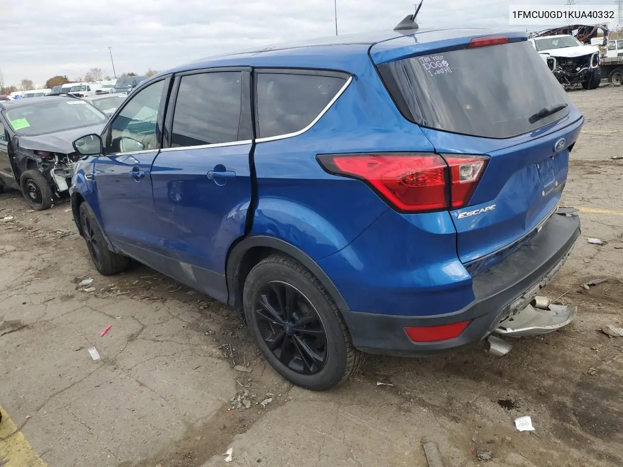 1FMCU0GD1KUA40332 2019 Ford Escape Se