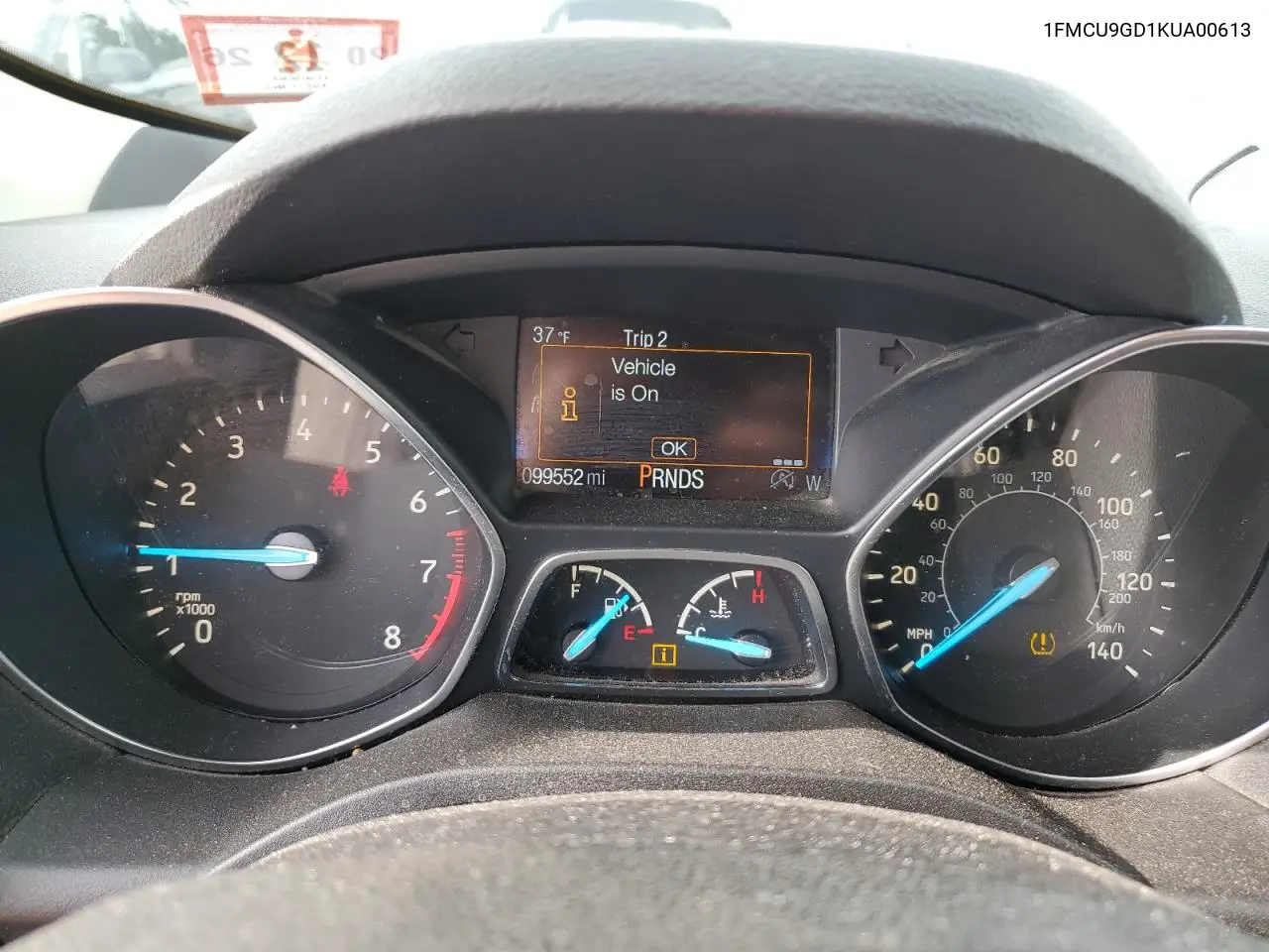 1FMCU9GD1KUA00613 2019 Ford Escape Se