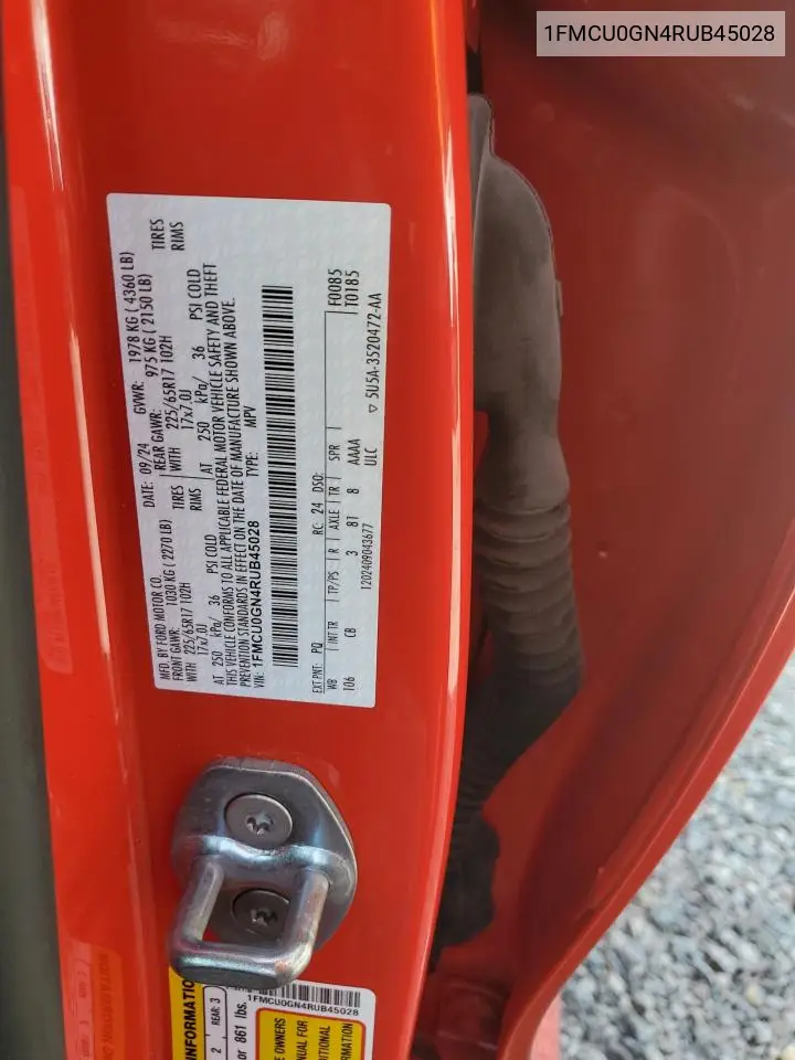 1FMCU0GN4RUB45028 2024 Ford Escape Active