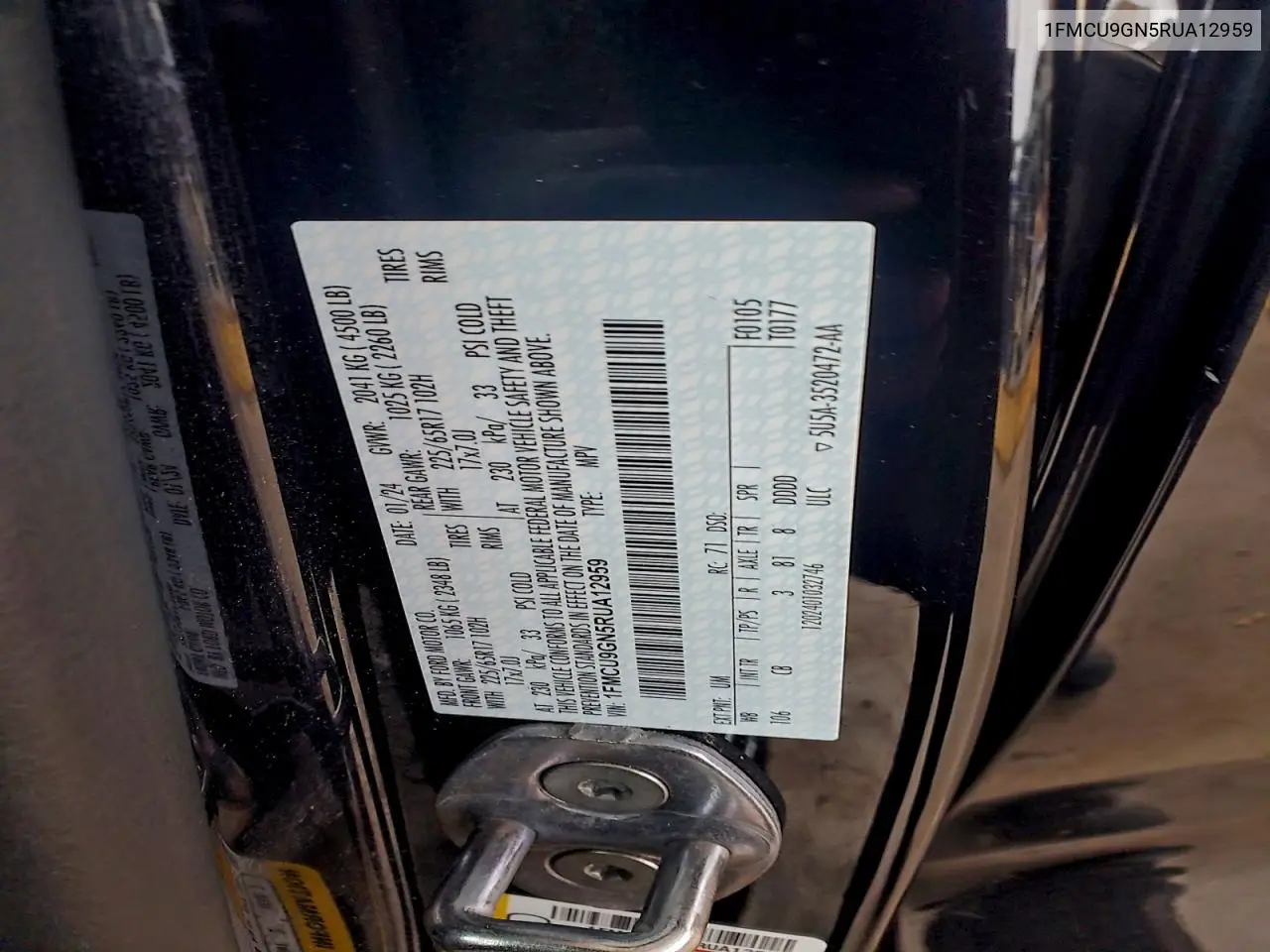1FMCU9GN5RUA12959 2024 Ford Escape Active
