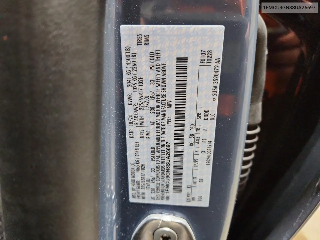 1FMCU9GN8SUA26697 2025 Ford Escape Active