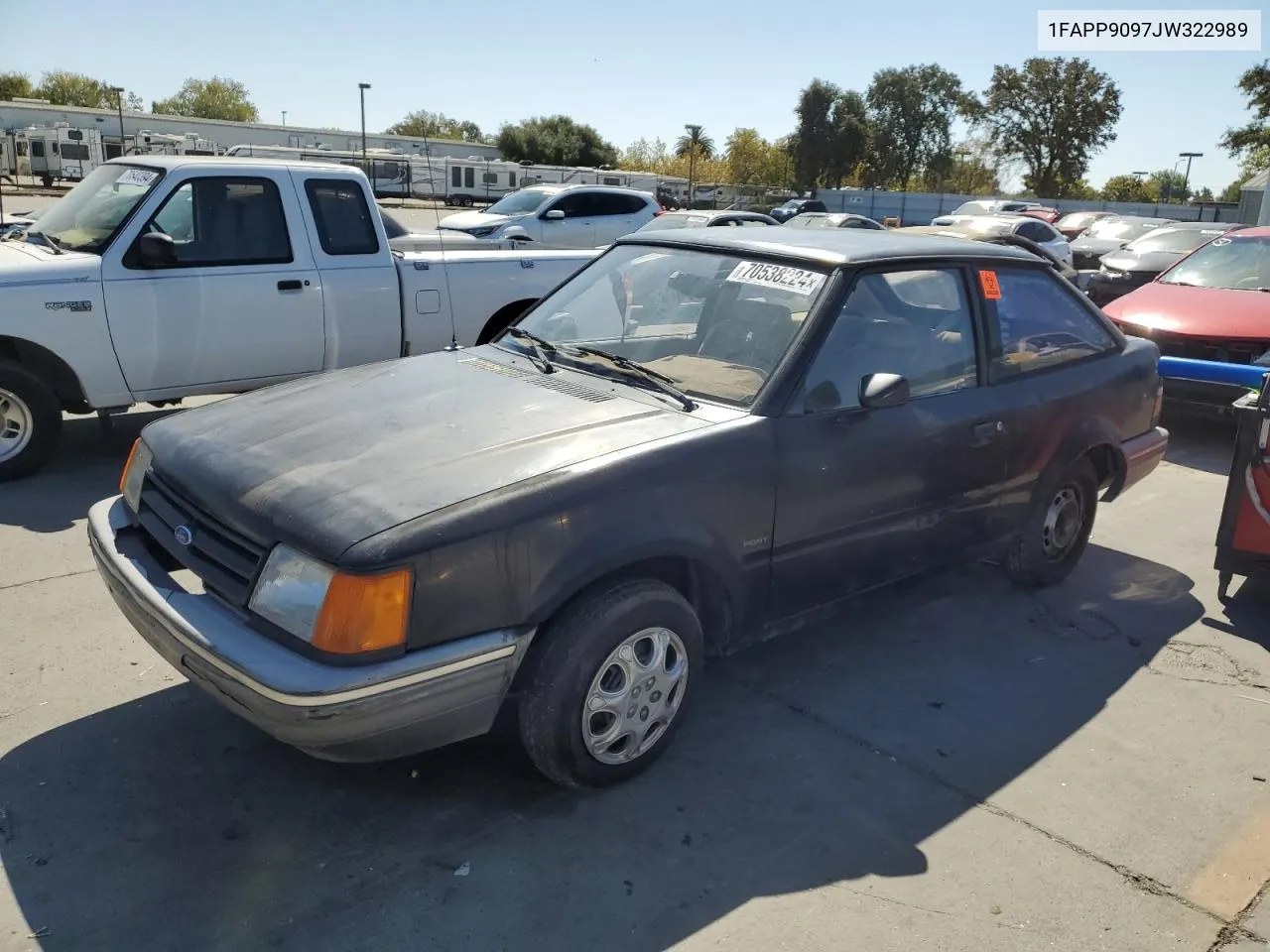 1988 Ford Escort Pony VIN: 1FAPP9097JW322989 Lot: 70538224