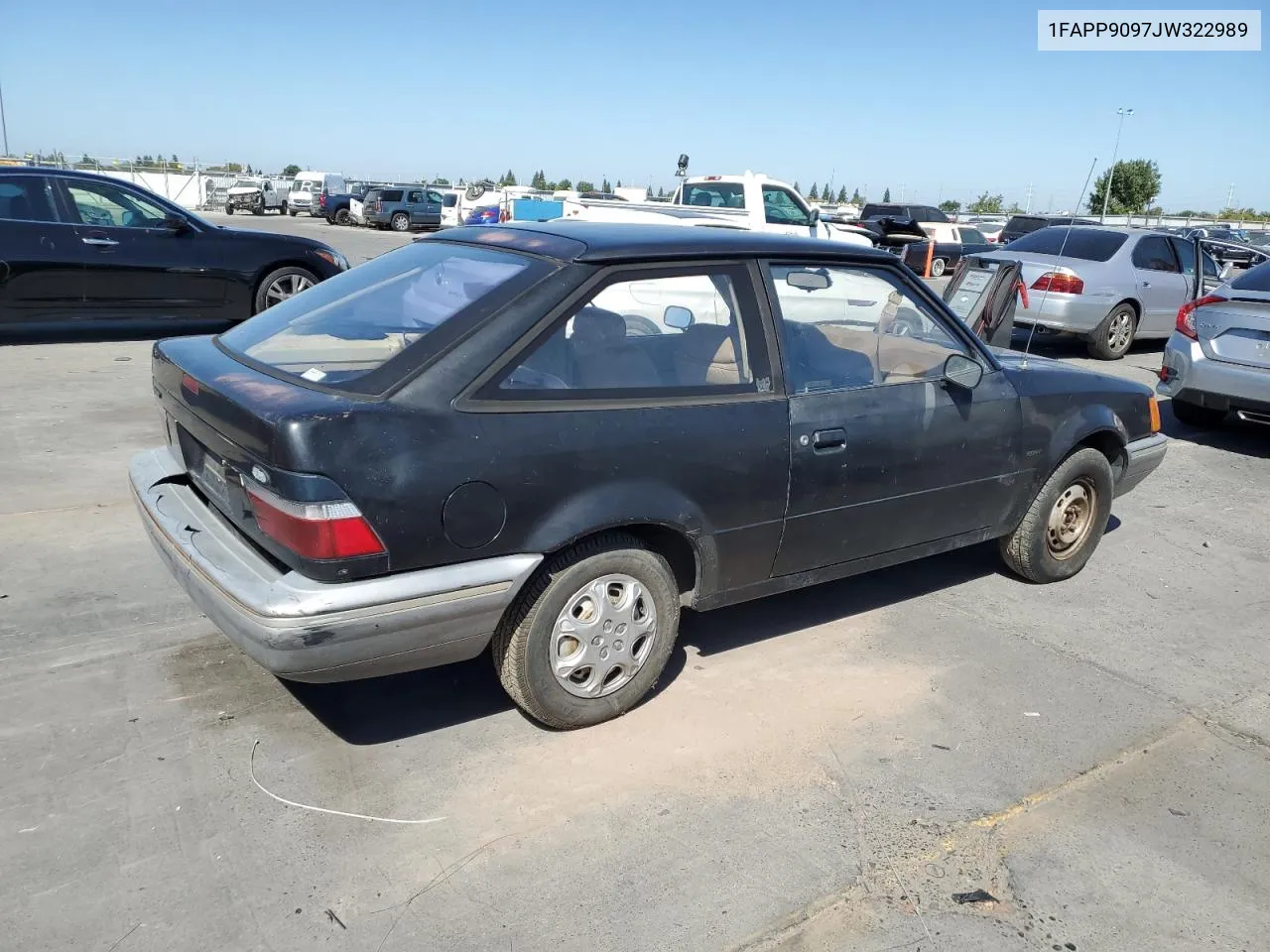 1988 Ford Escort Pony VIN: 1FAPP9097JW322989 Lot: 70538224