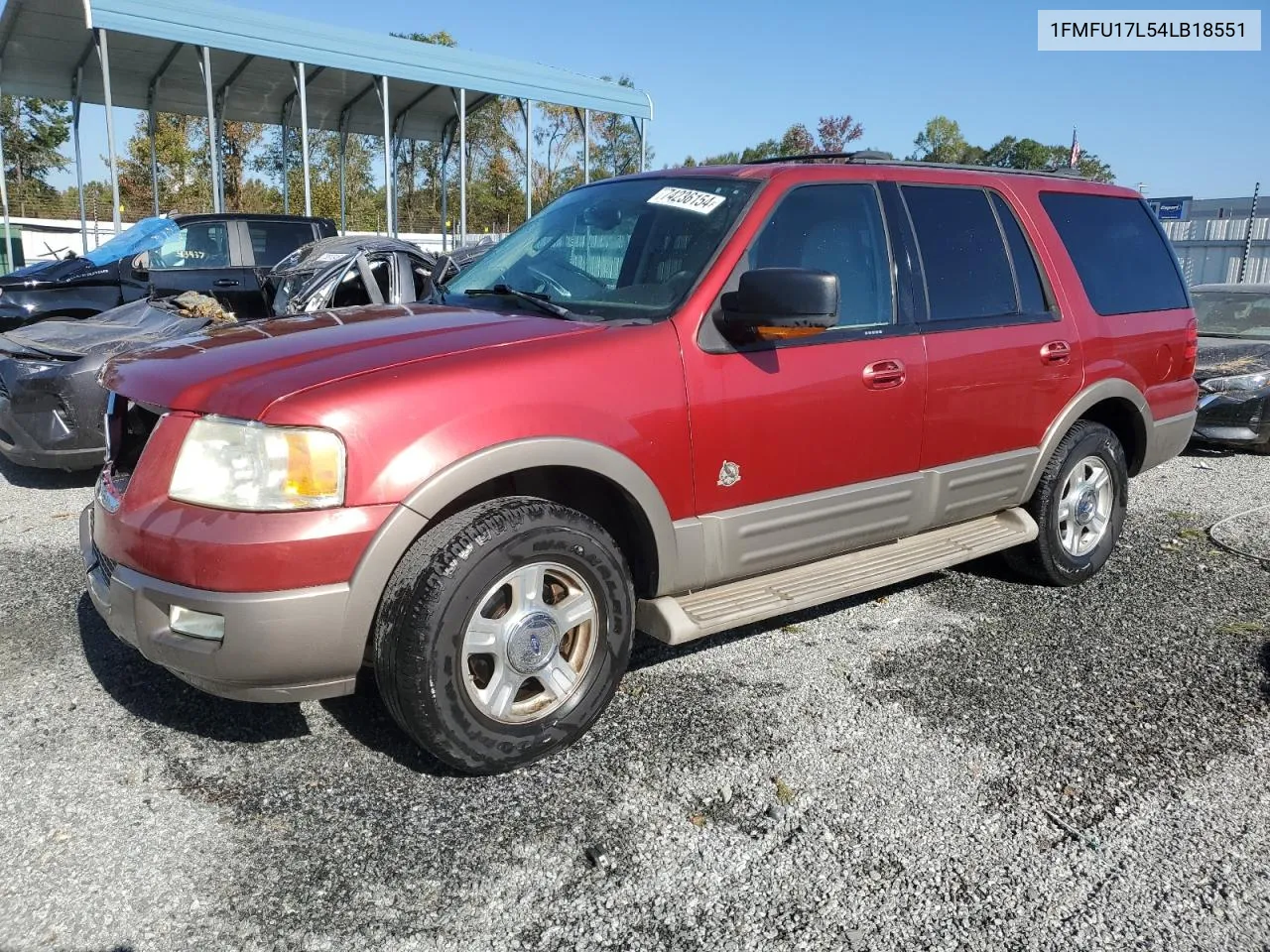 2004 Ford Expedition Eddie Bauer VIN: 1FMFU17L54LB18551 Lot: 74236154