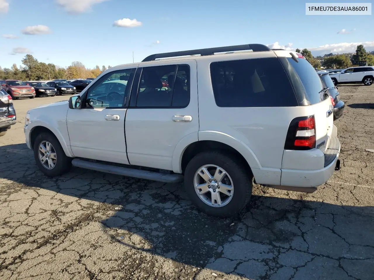 1FMEU7DE3AUA86001 2010 Ford Explorer Xlt