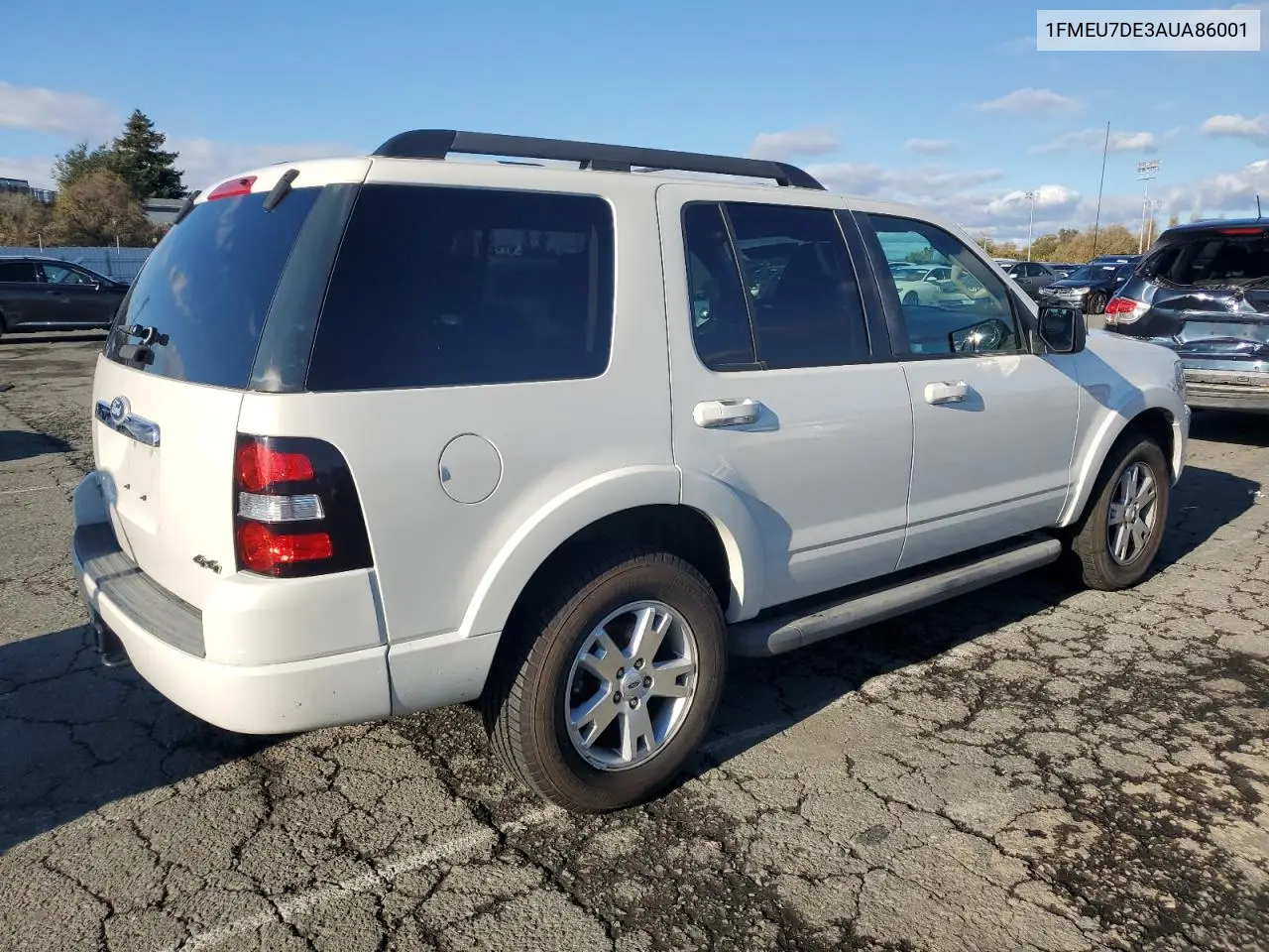 1FMEU7DE3AUA86001 2010 Ford Explorer Xlt