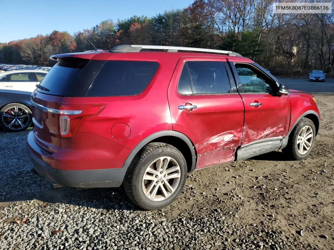 1FM5K8D87EGB66136 2014 Ford Explorer Xlt