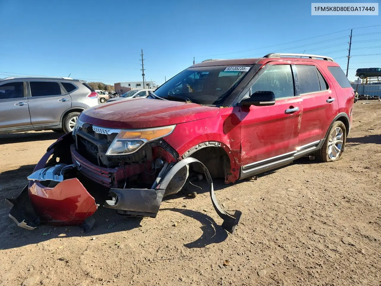 1FM5K8D80EGA17440 2014 Ford Explorer Xlt