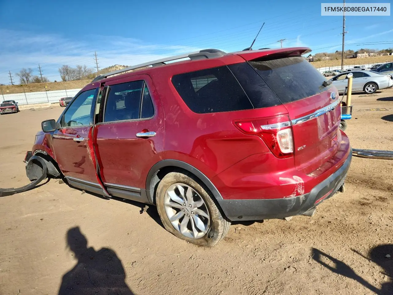 1FM5K8D80EGA17440 2014 Ford Explorer Xlt