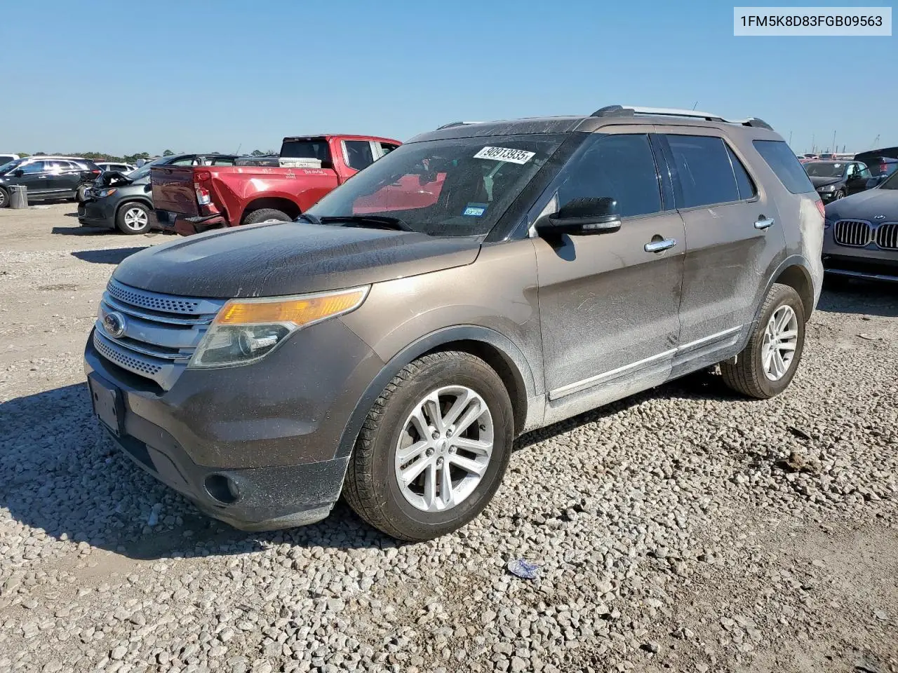 1FM5K8D83FGB09563 2015 Ford Explorer Xlt