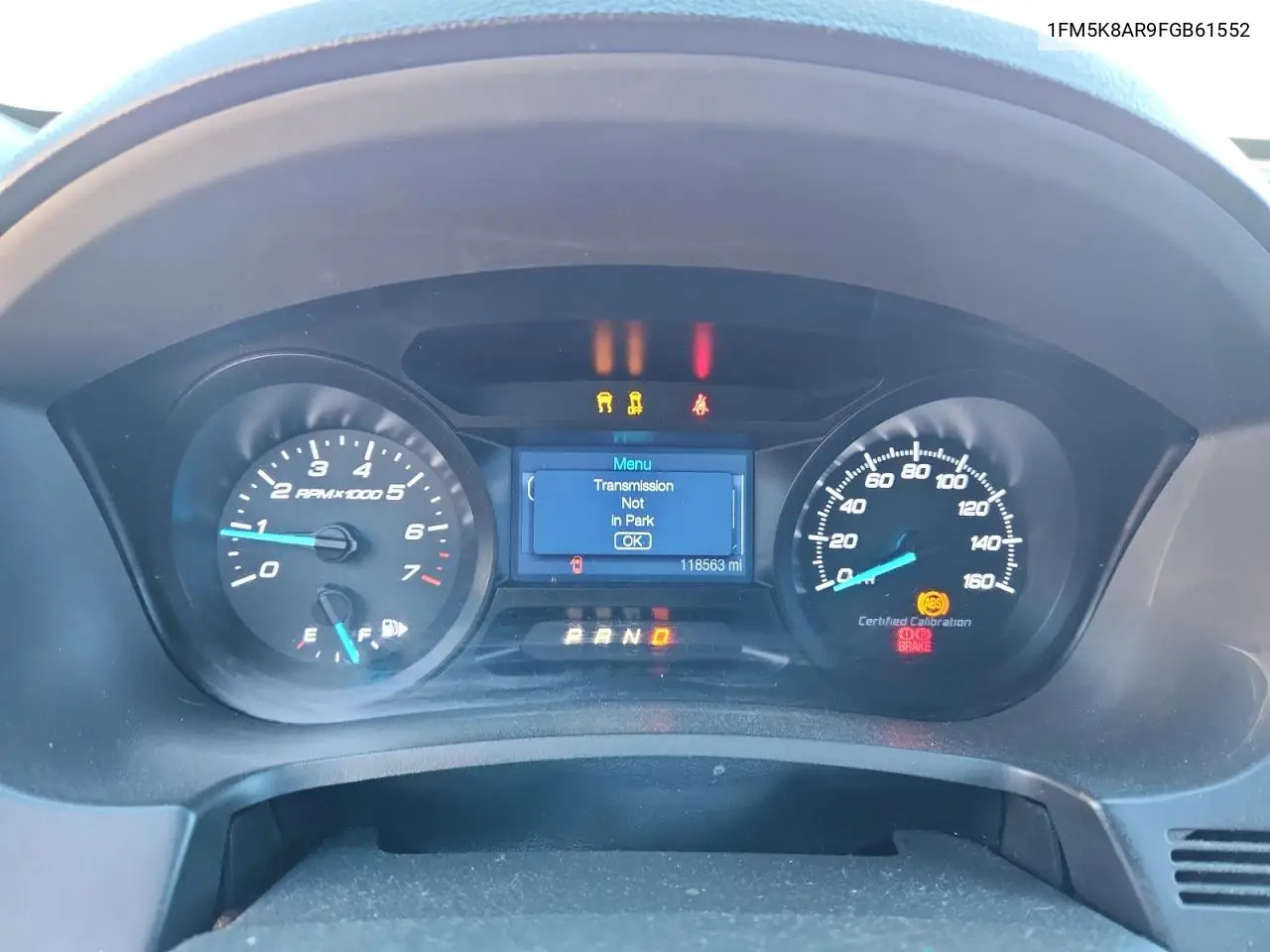 1FM5K8AR9FGB61552 2015 Ford Explorer Police Interceptor
