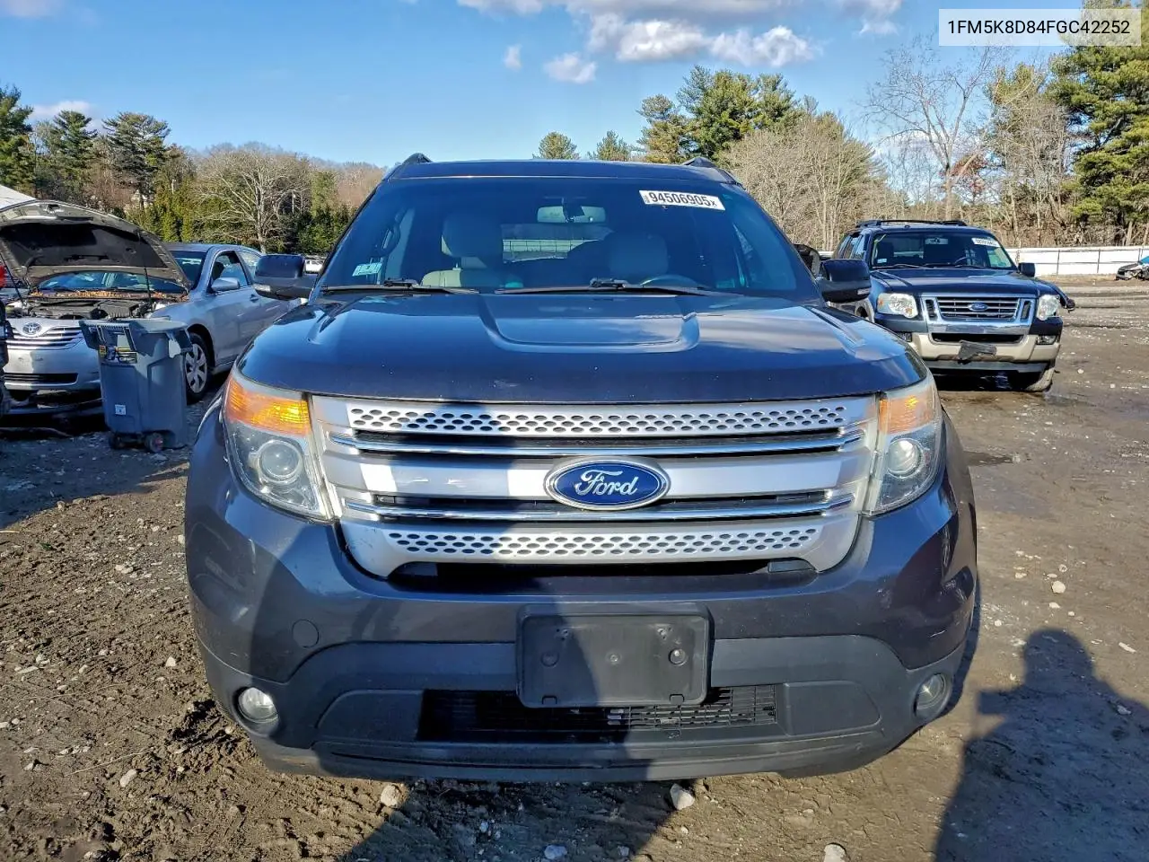 1FM5K8D84FGC42252 2015 Ford Explorer Xlt