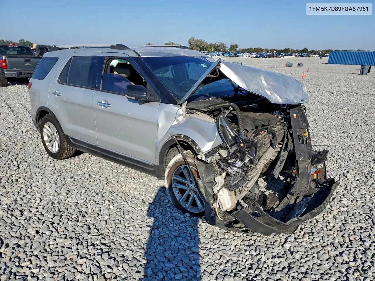 1FM5K7D89FGA67961 2015 Ford Explorer Xlt