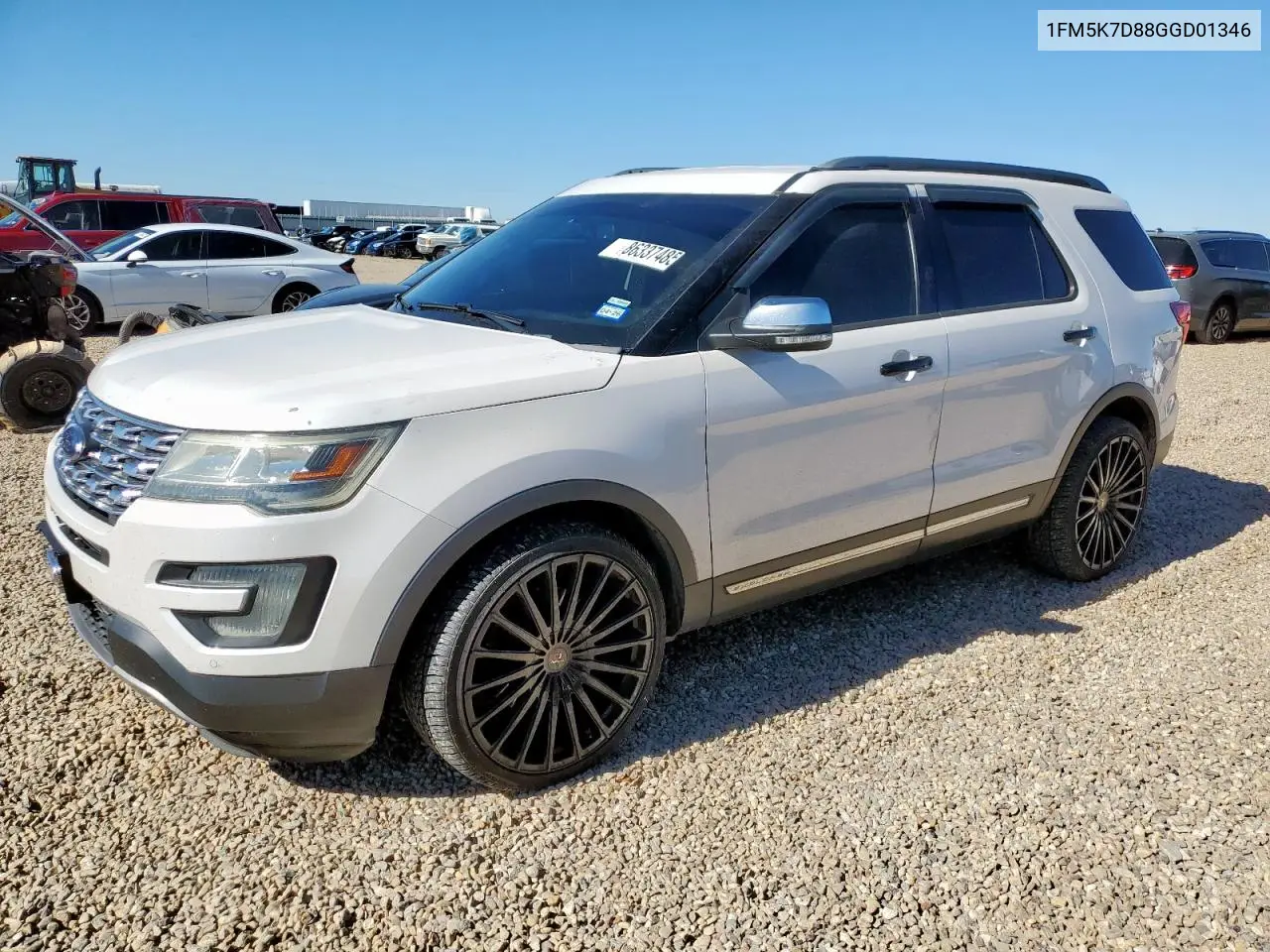1FM5K7D88GGD01346 2016 Ford Explorer Xlt