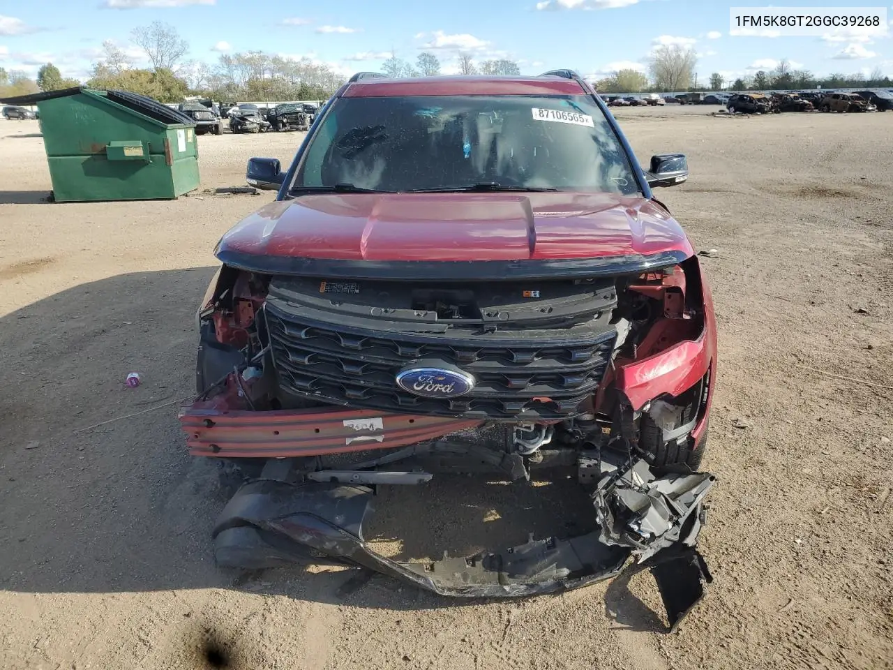 1FM5K8GT2GGC39268 2016 Ford Explorer Sport