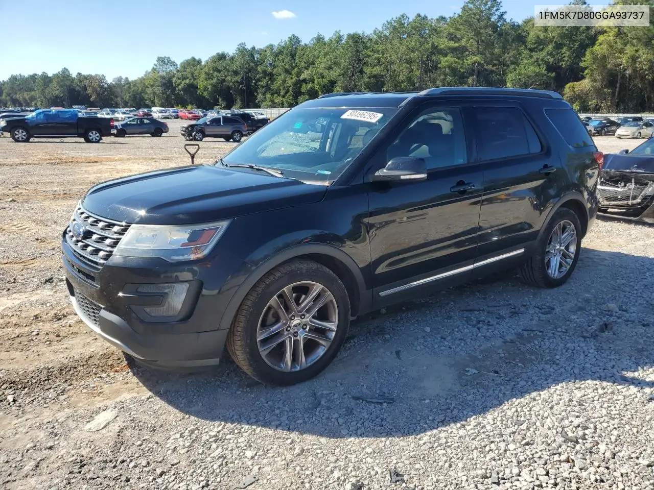 1FM5K7D80GGA93737 2016 Ford Explorer Xlt
