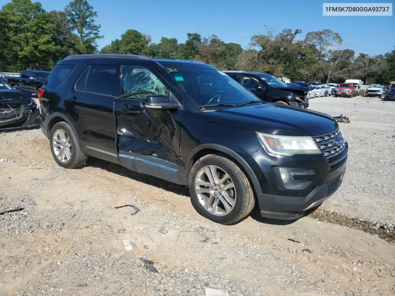 1FM5K7D80GGA93737 2016 Ford Explorer Xlt