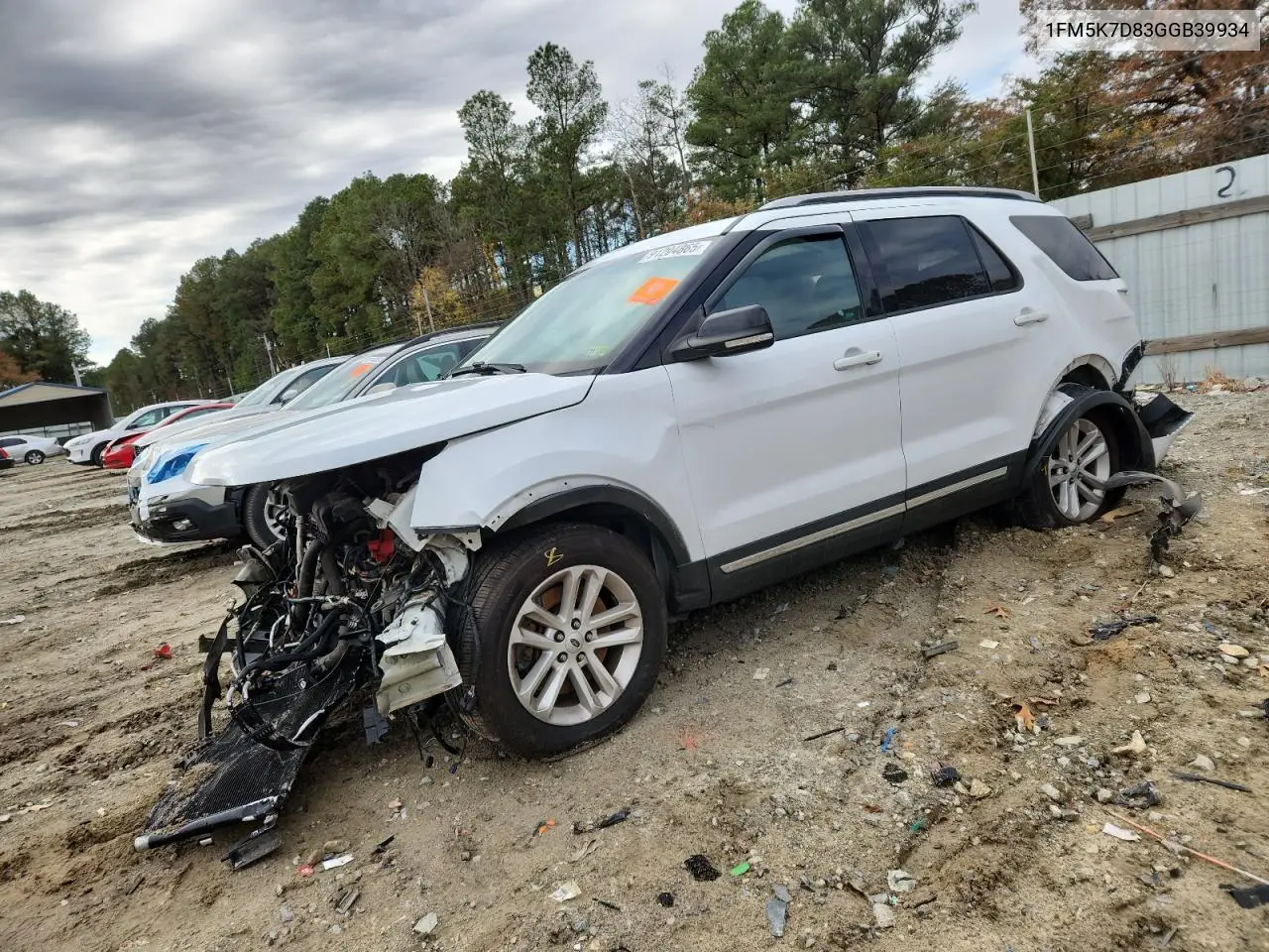 1FM5K7D83GGB39934 2016 Ford Explorer Xlt