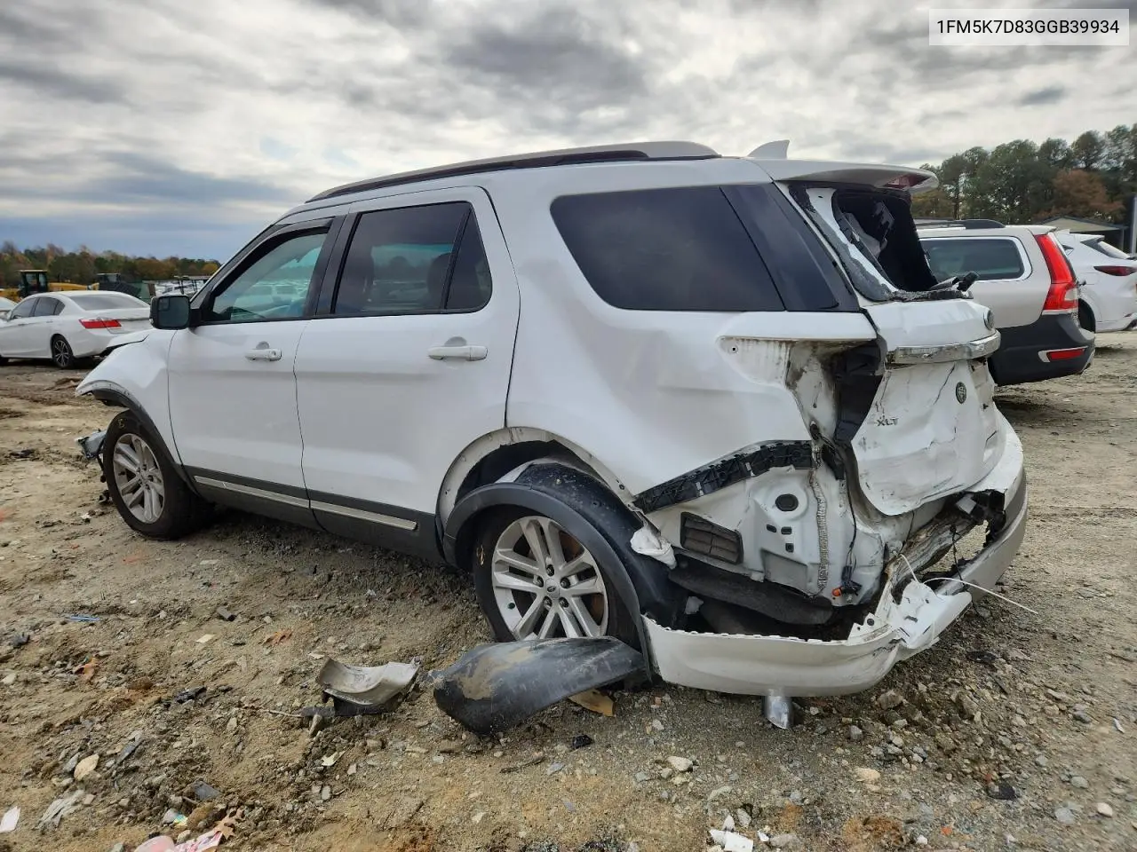 1FM5K7D83GGB39934 2016 Ford Explorer Xlt