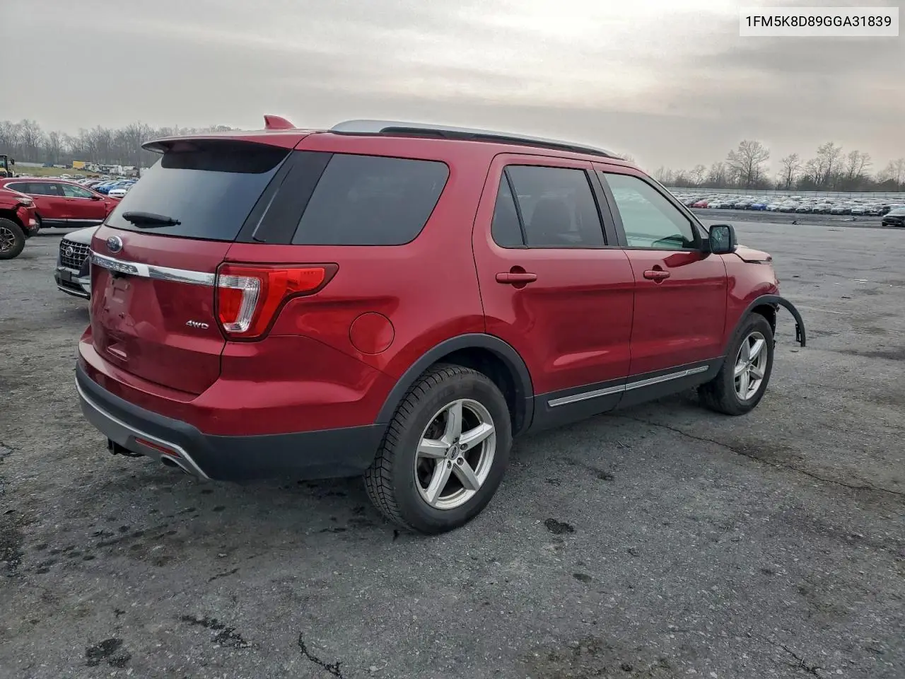 1FM5K8D89GGA31839 2016 Ford Explorer Xlt