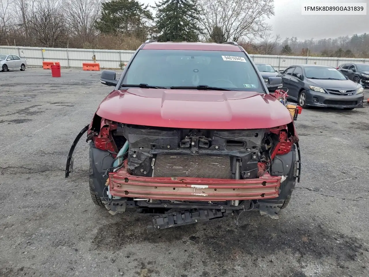 1FM5K8D89GGA31839 2016 Ford Explorer Xlt