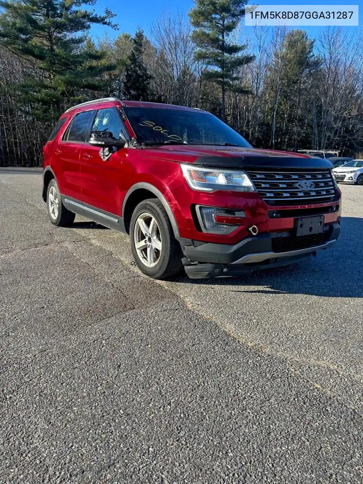 1FM5K8D87GGA31287 2016 Ford Explorer Xlt