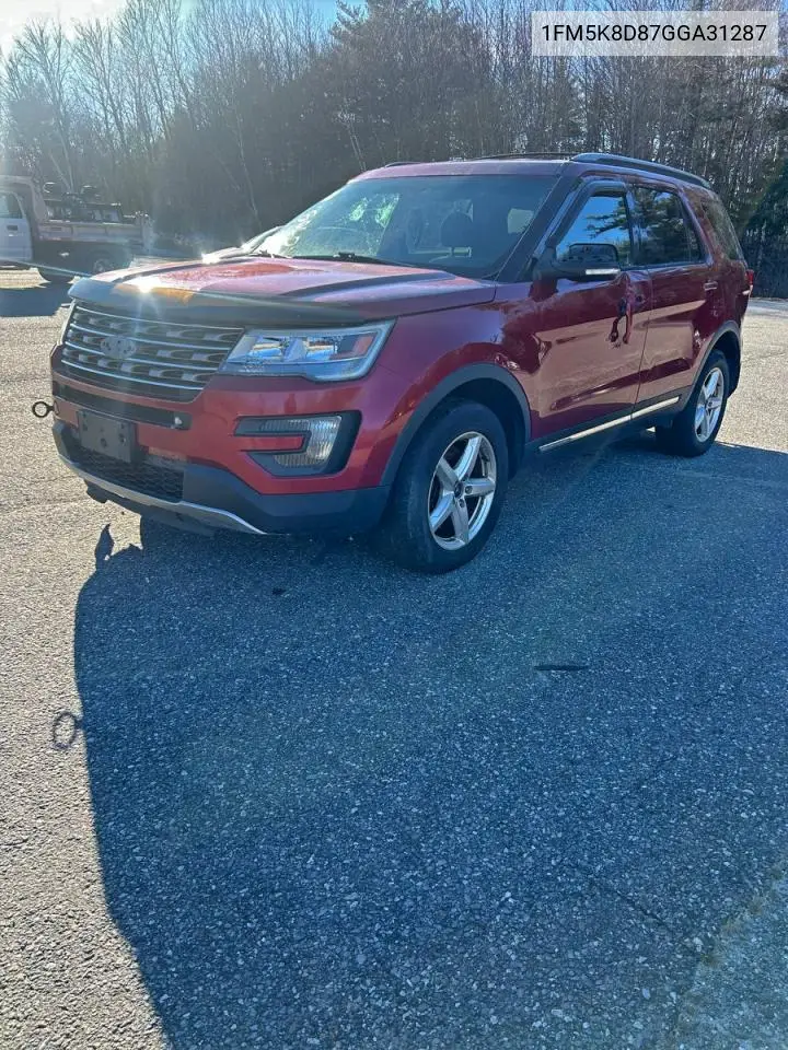 1FM5K8D87GGA31287 2016 Ford Explorer Xlt