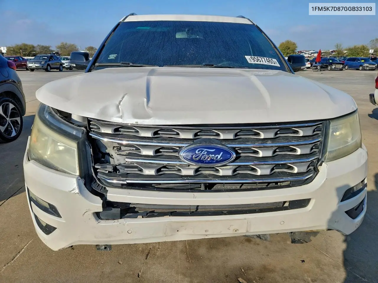 1FM5K7D87GGB33103 2016 Ford Explorer Xlt