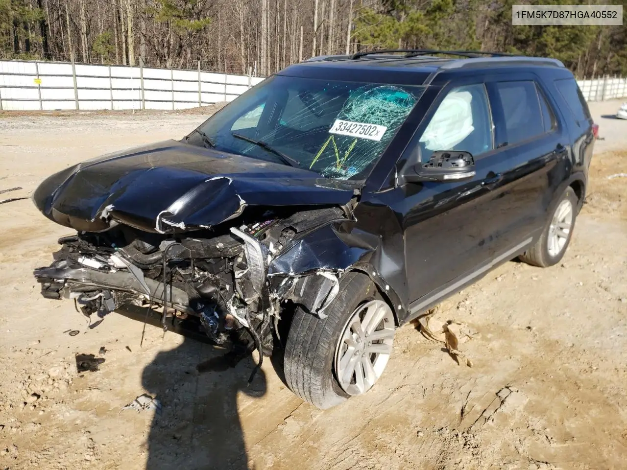 1FM5K7D87HGA40552 2017 Ford Explorer Xlt