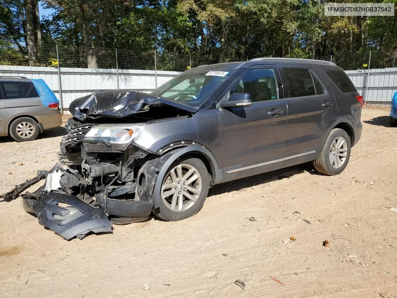 1FM5K7D87HGB37542 2017 Ford Explorer Xlt