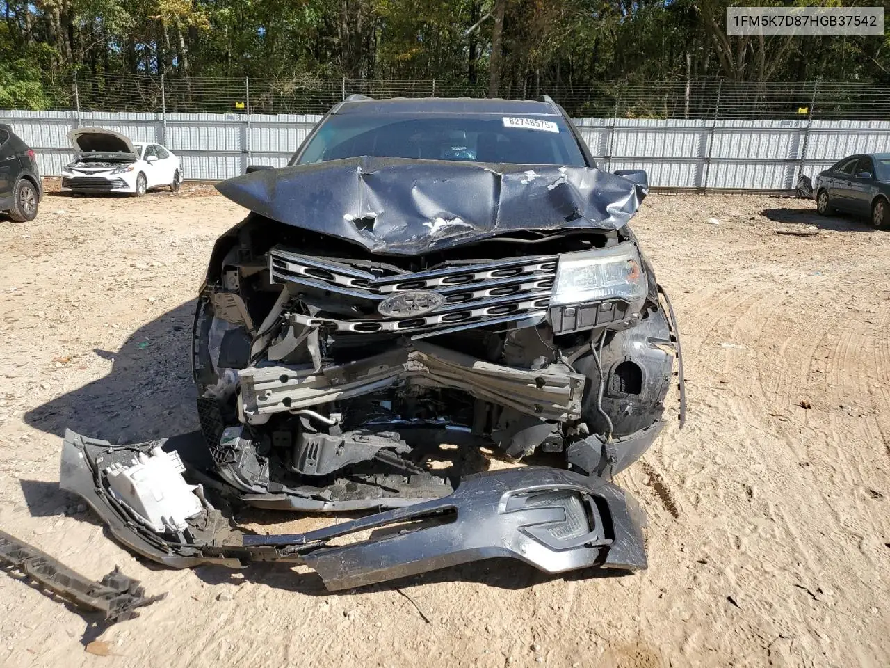 1FM5K7D87HGB37542 2017 Ford Explorer Xlt