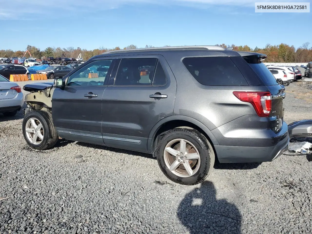 1FM5K8D81HGA72581 2017 Ford Explorer Xlt