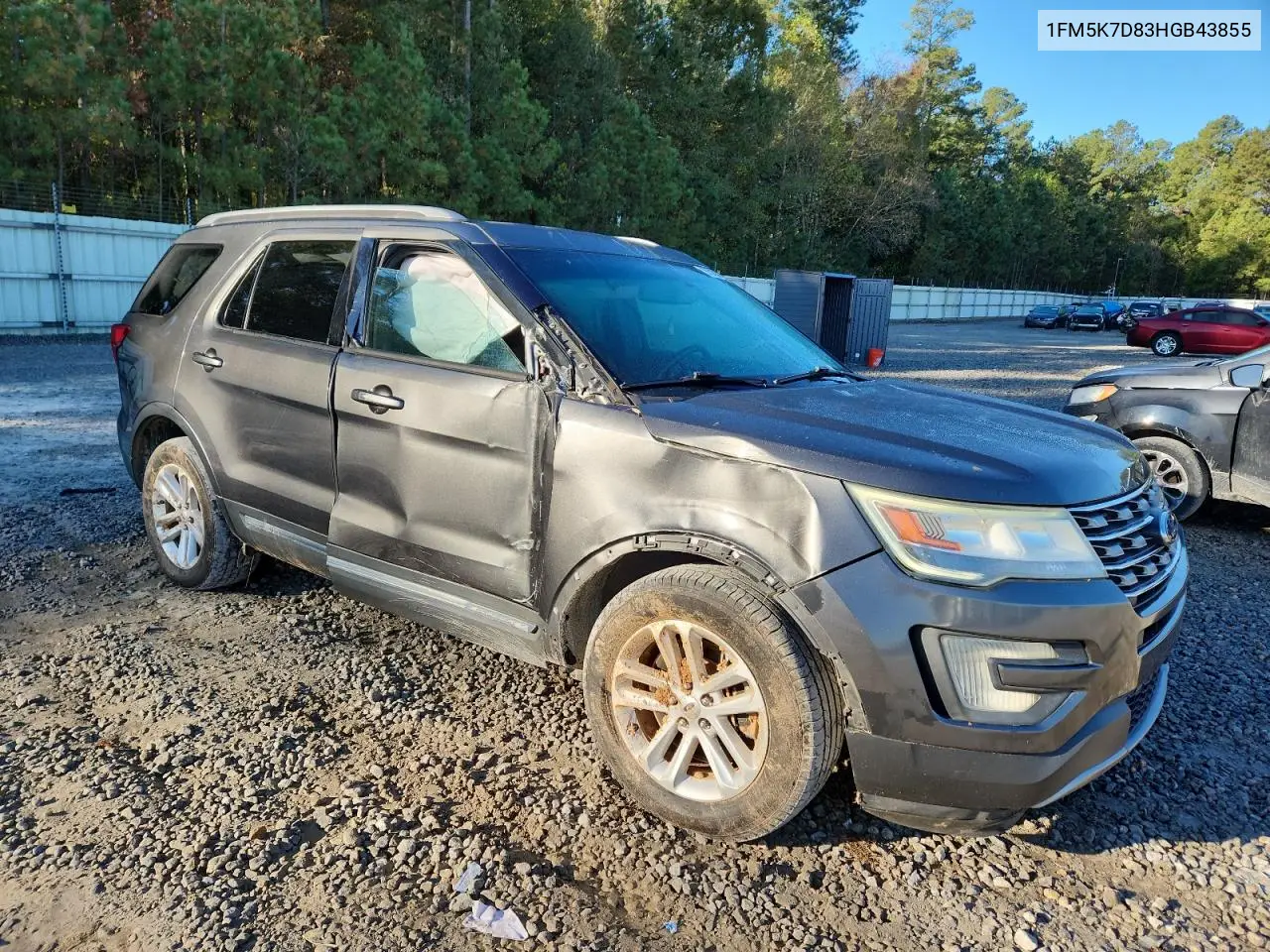 1FM5K7D83HGB43855 2017 Ford Explorer Xlt