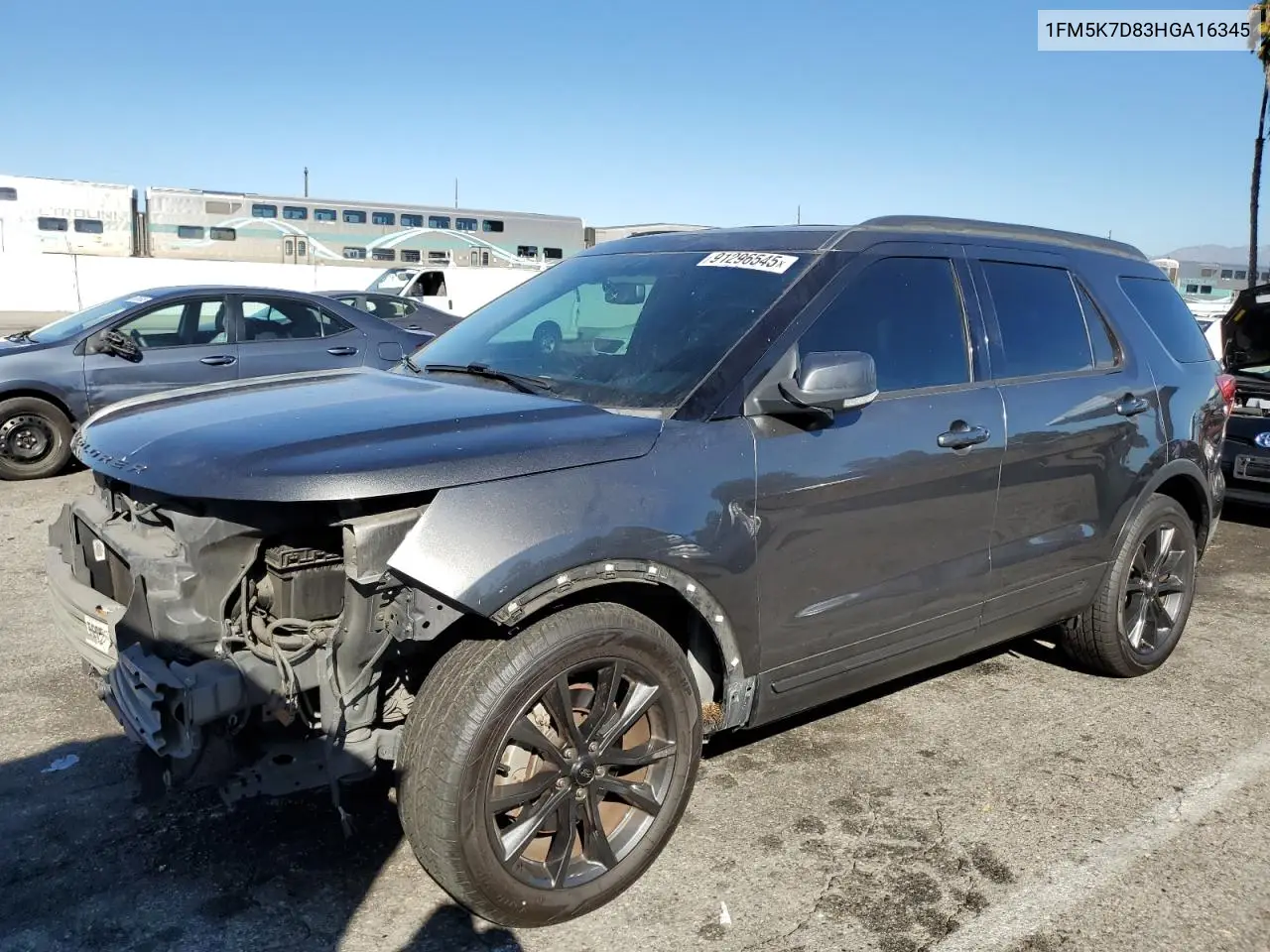 1FM5K7D83HGA16345 2017 Ford Explorer Xlt