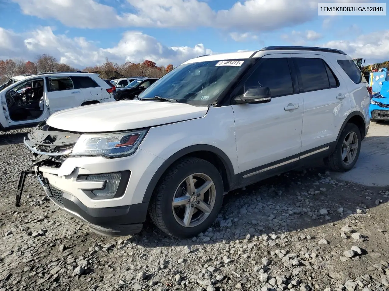 1FM5K8D83HGA52848 2017 Ford Explorer Xlt