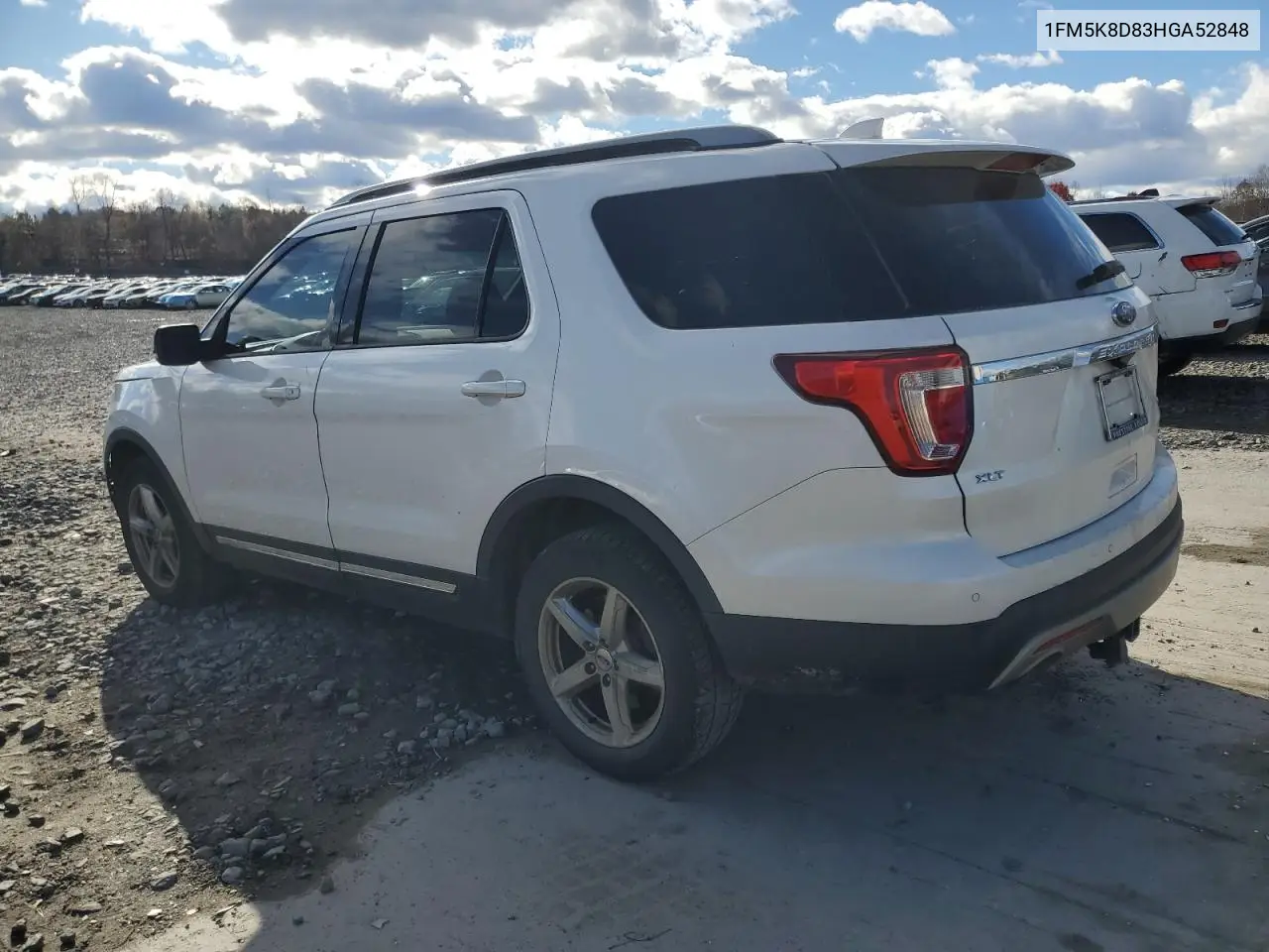 1FM5K8D83HGA52848 2017 Ford Explorer Xlt