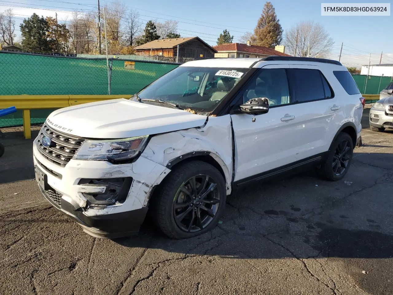 1FM5K8D83HGD63924 2017 Ford Explorer Xlt