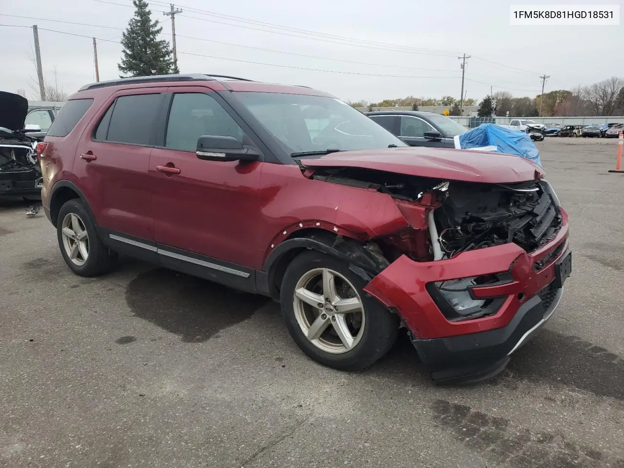 1FM5K8D81HGD18531 2017 Ford Explorer Xlt